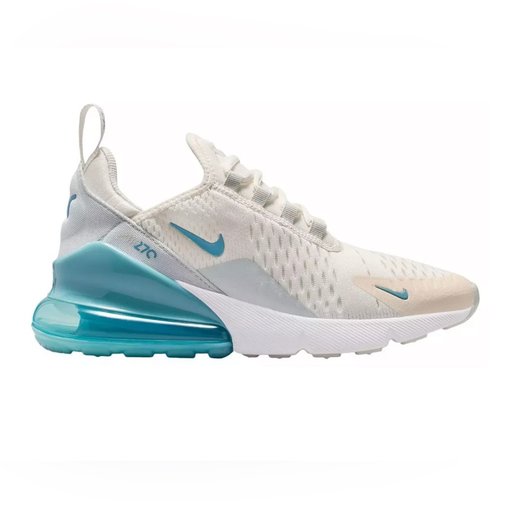 Nike Kids' Grade School Air Max 270 Shoes in denim turquoise and soft pearl
